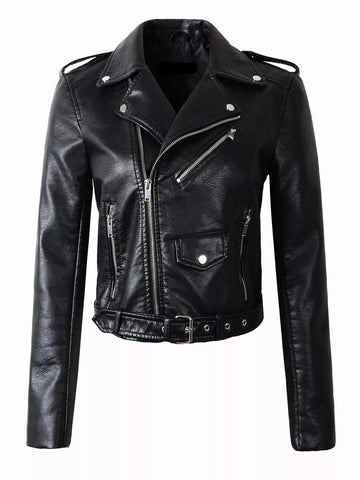 Selena Vegan Leather Moto Jacket - SunsetFashionLA